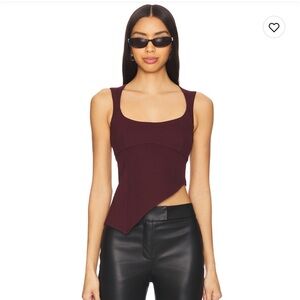 Lovers + Friends Oxblood Asymmetrical Top - NWOT